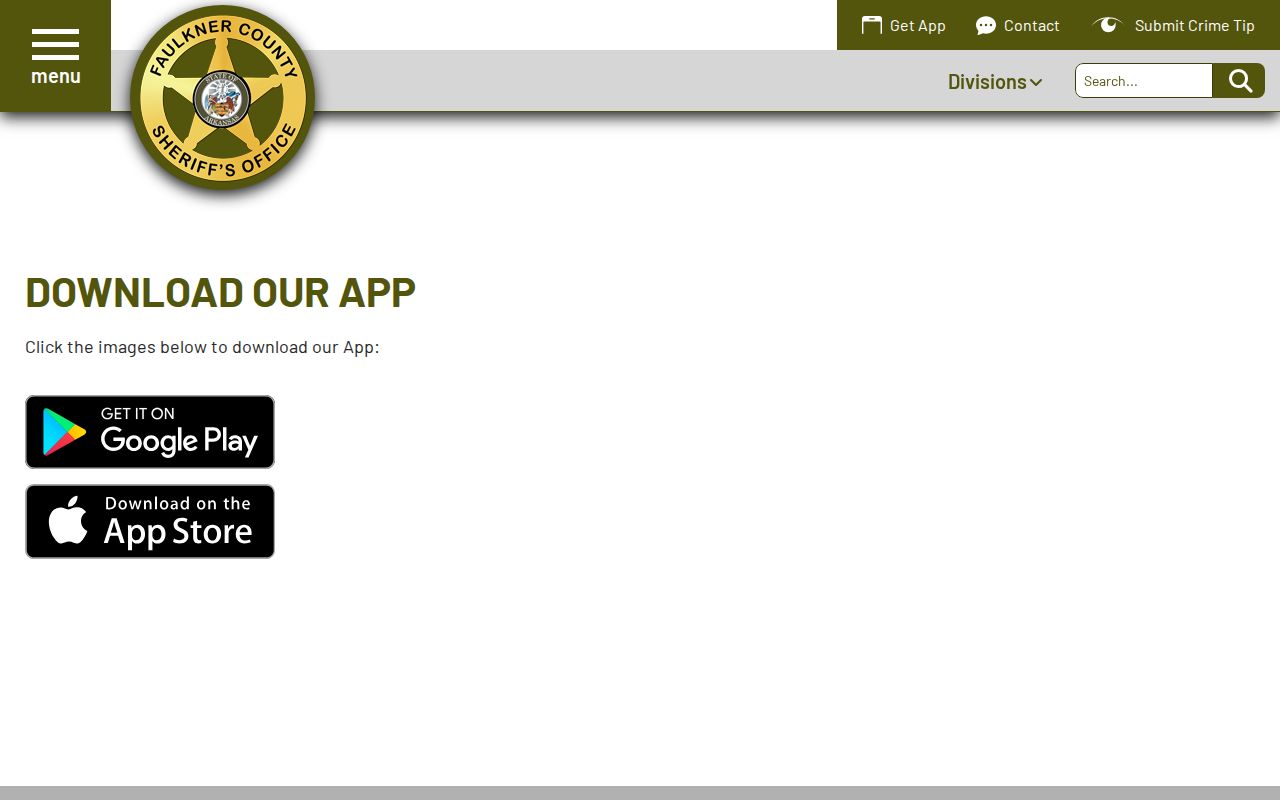 Faulkner County Sheriff official app and push-alert information