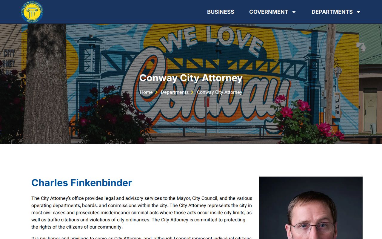Conway City Attorney misdemeanor warrant form link and failure-to-appear warning
