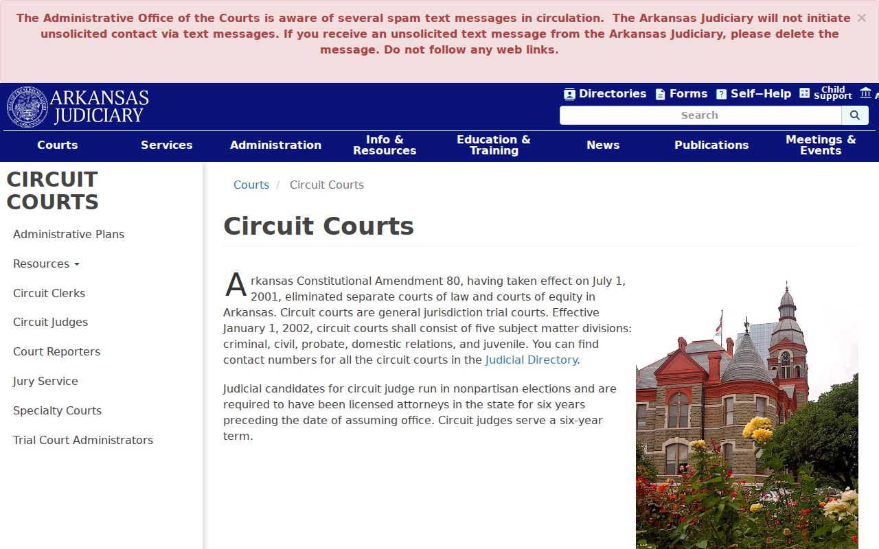 Arkansas circuit court jurisdiction for Wooster warrant records
