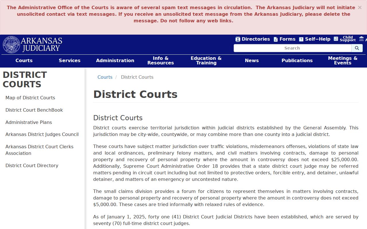 Arkansas district court jurisdiction for Wooster warrant records