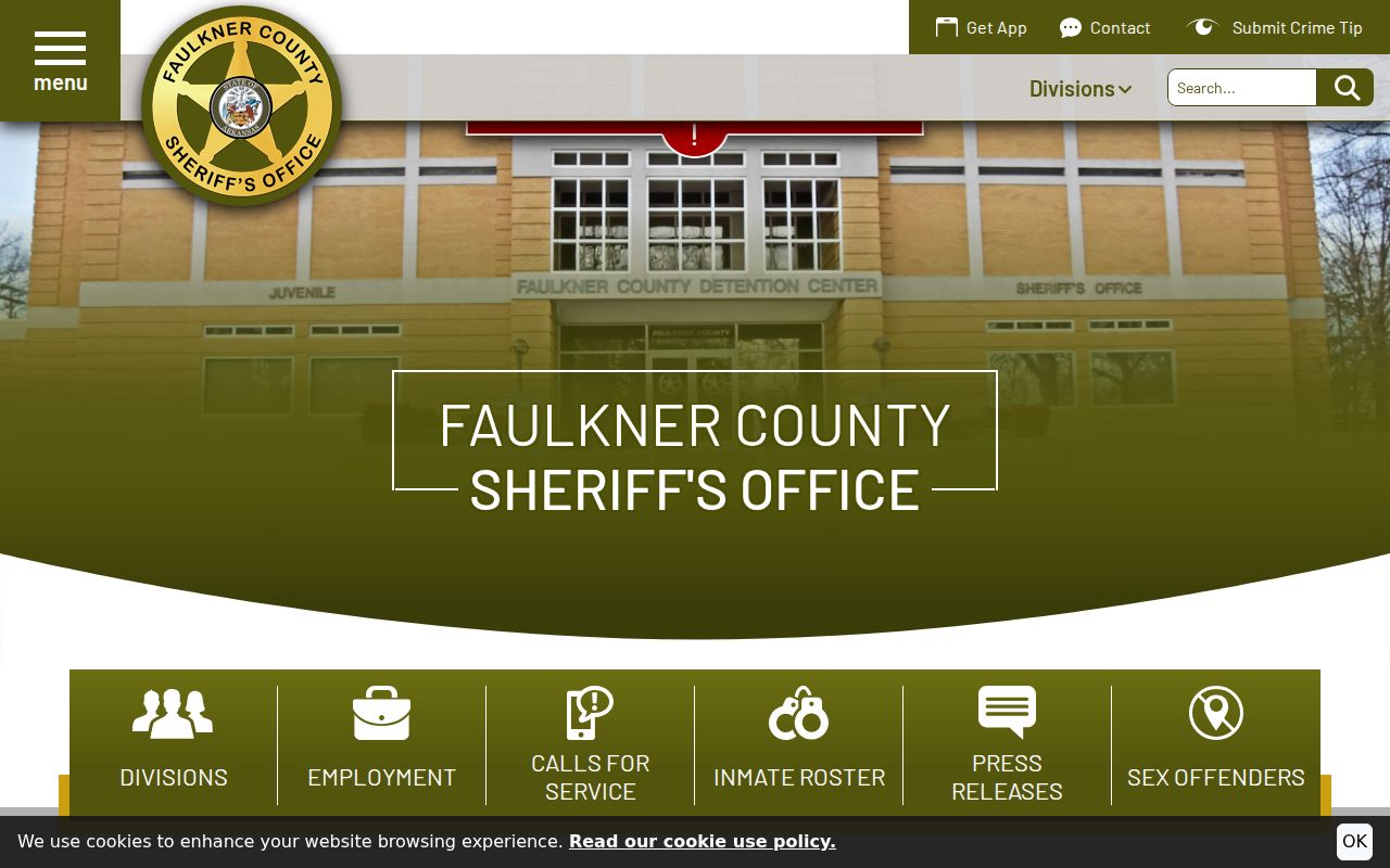 Official Faulkner County Sheriff's Office contact page